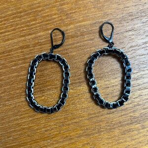 New Black & Silver Pierced Earrings